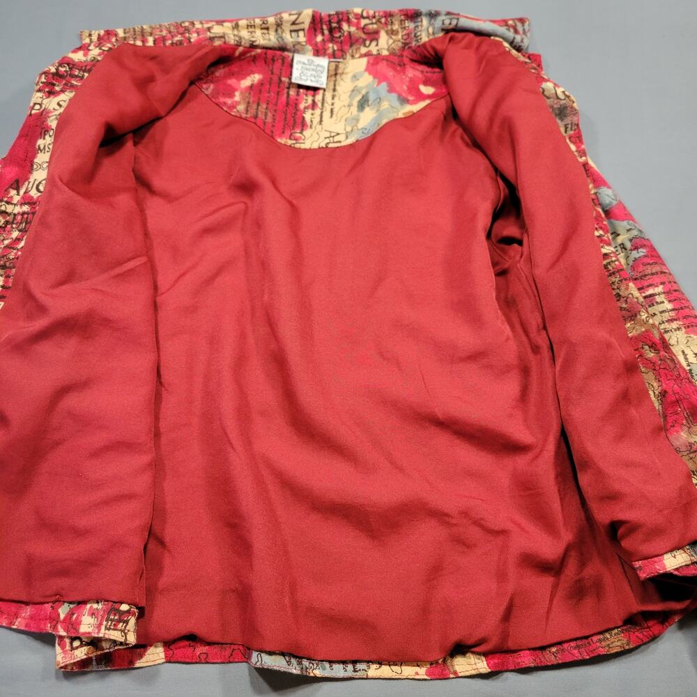 Parsley Sage Red Dress Jacket Womens Size S Classic Long Sleeves Button Up Lined - Picture 9 of 9